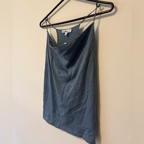 NWT Vintage Blue Gem Stone Straps Fairy Sparkle Knit Cowl Neck Tank Sam Edelma - Picture 3 of 10